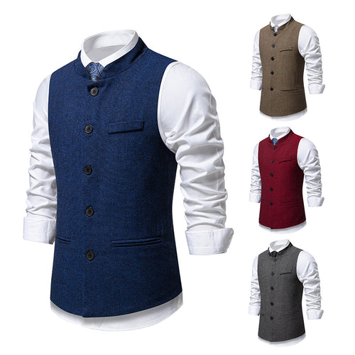 Herren elegante Weste aus strukturiertem Stoff Drune