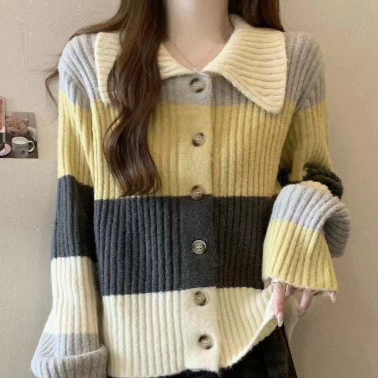 Damen Strickjacke mit breitem Rippdesign und oversized Schnitt Drune