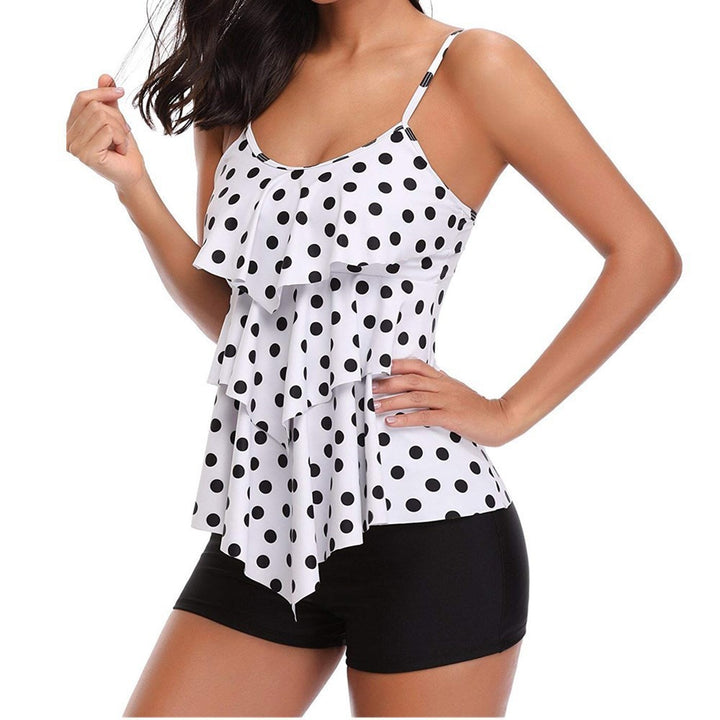 Damen Schwimmloche Tankini mit mehrlagigem Rüschendesign Drune