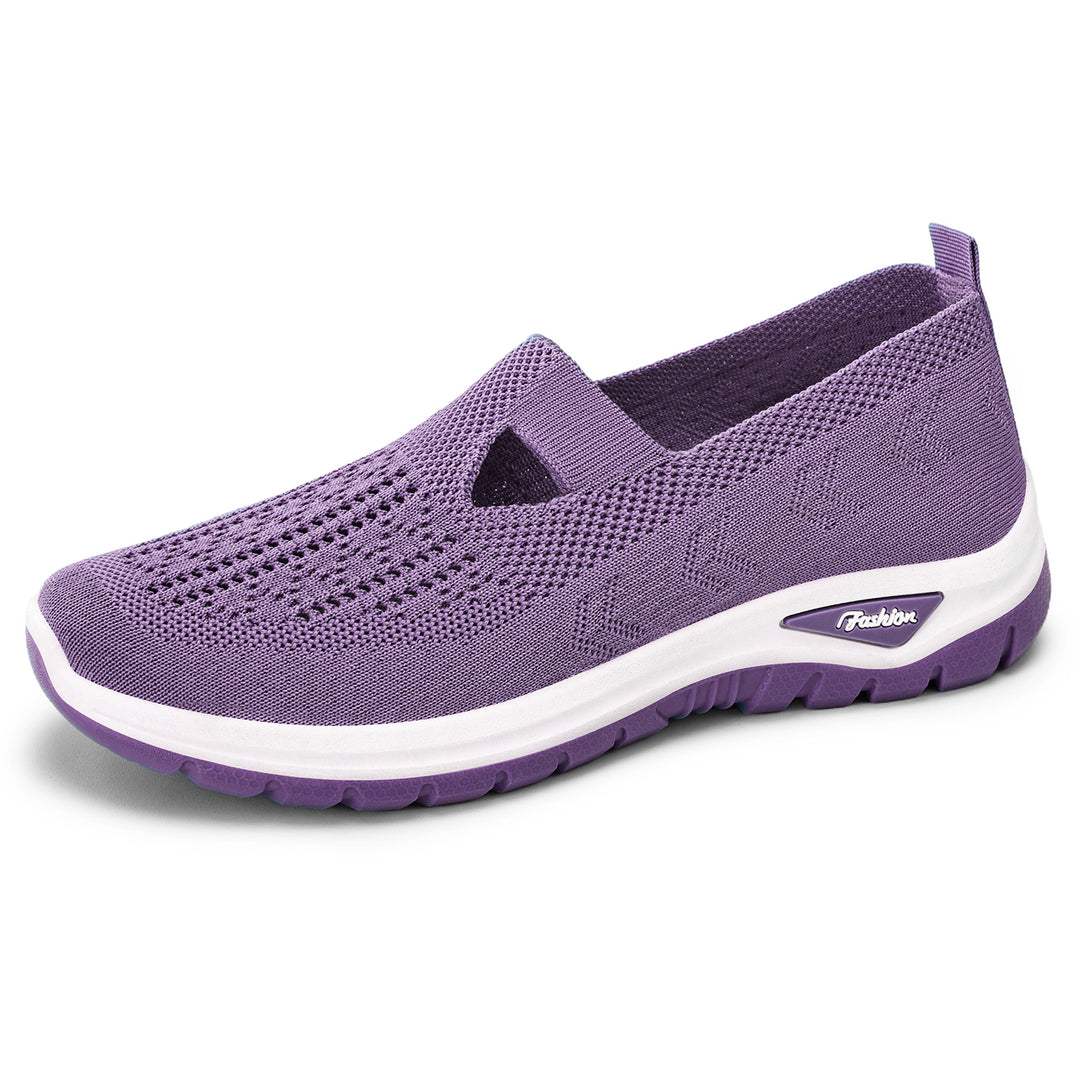 Damen nan gestrickter Schlupfsneaker mit atmungsaktivem Obermaterial und stoßdämpfender Profilsohle Drune