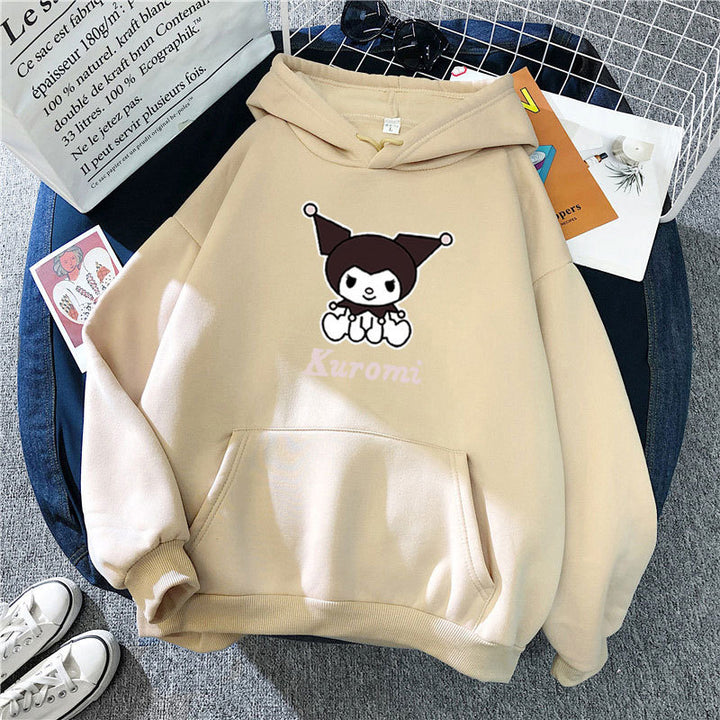 Damen Kapuzenpullover mit niedlichem Kuh-Motiv und hochwertigem Fleece Futter Drune