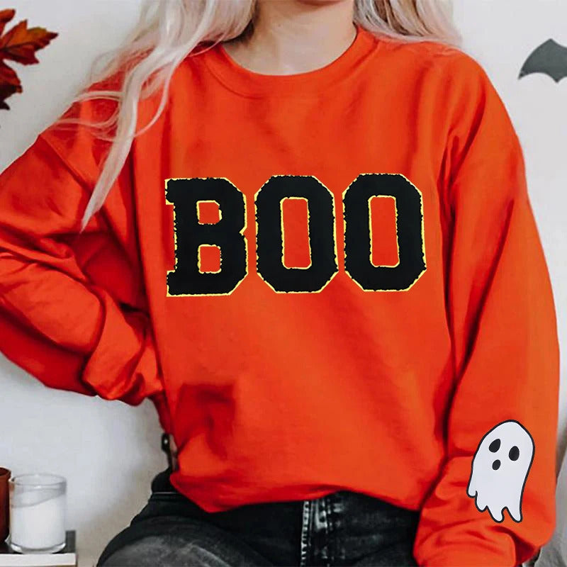 Damen Sweatshirt mit gruseligem Aufdruck Drune