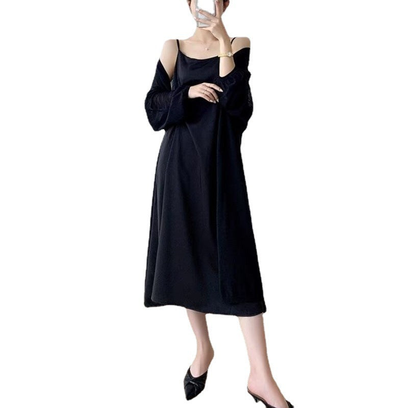 Damen Maxikleid mit leichtem Kimono-Overlay Drune