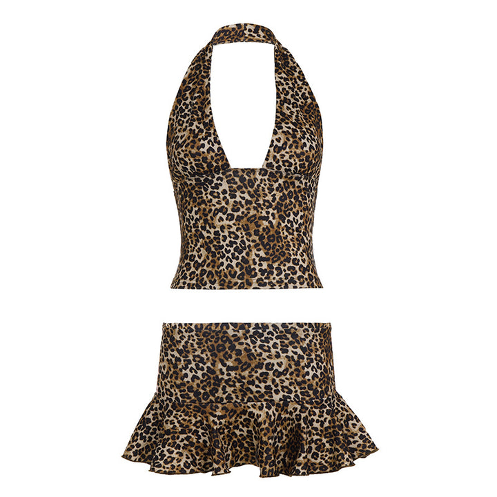 Damen Badeanzug mit voluminösem Rock und elegantem Halterdesign Drune