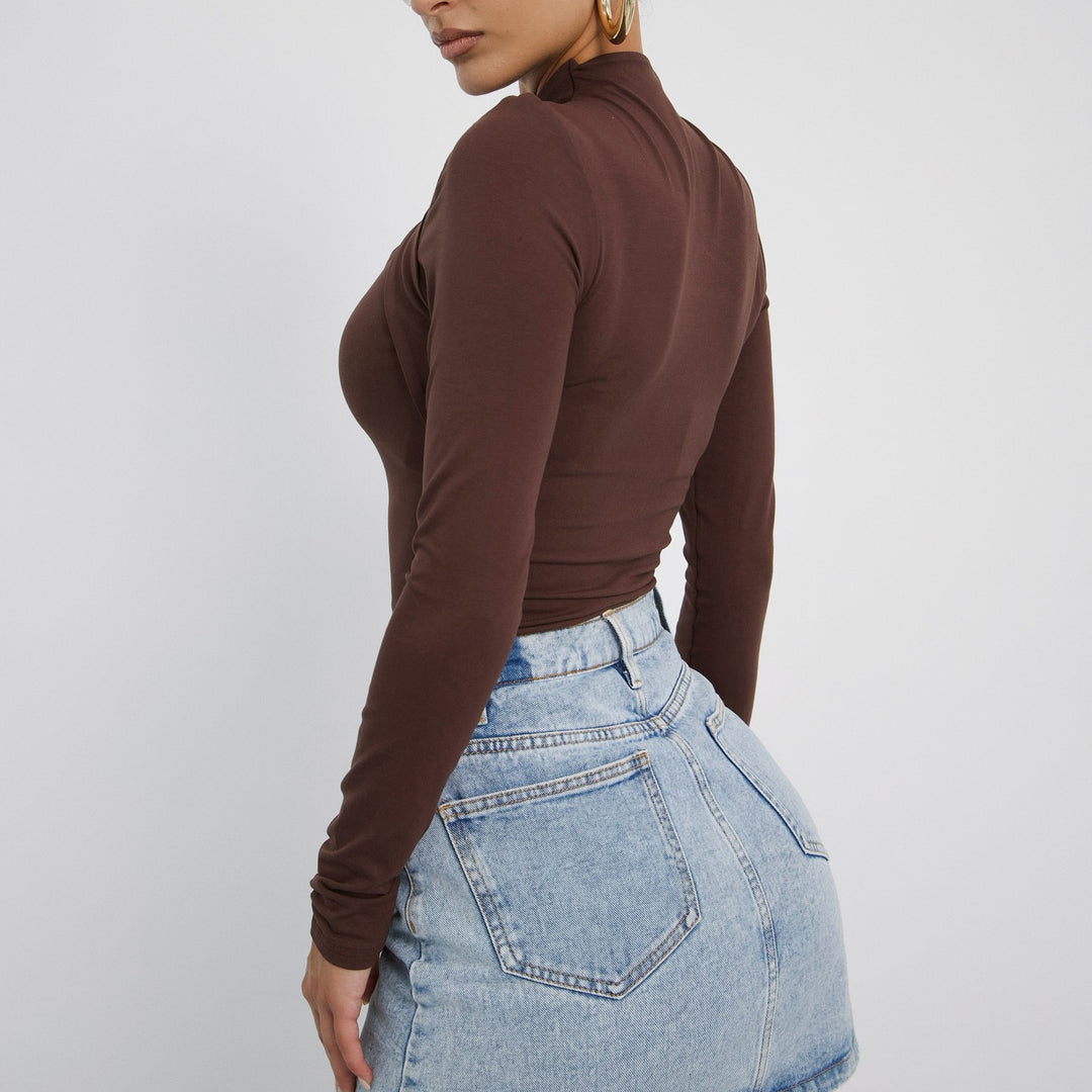 Damen Langarm-Bodysuit mit innovativem Cut-Out-Design Drune