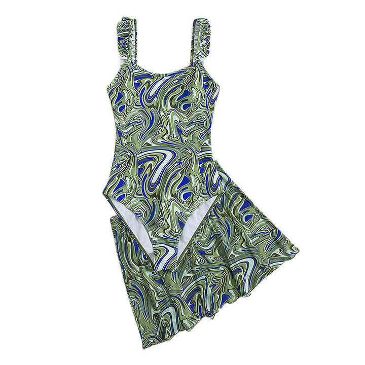 Damen Freizeitkleid mit Rüschendetails und maritimem Muster Drune