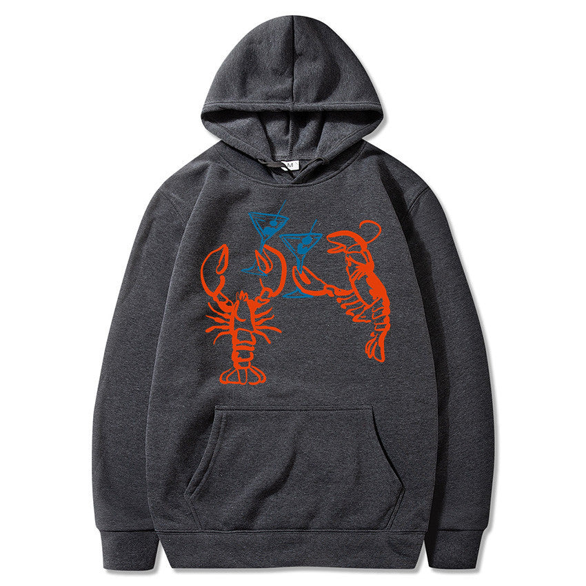 Damen Kapuzenpullover mit rauflustigem Hummer-Motiv Drune