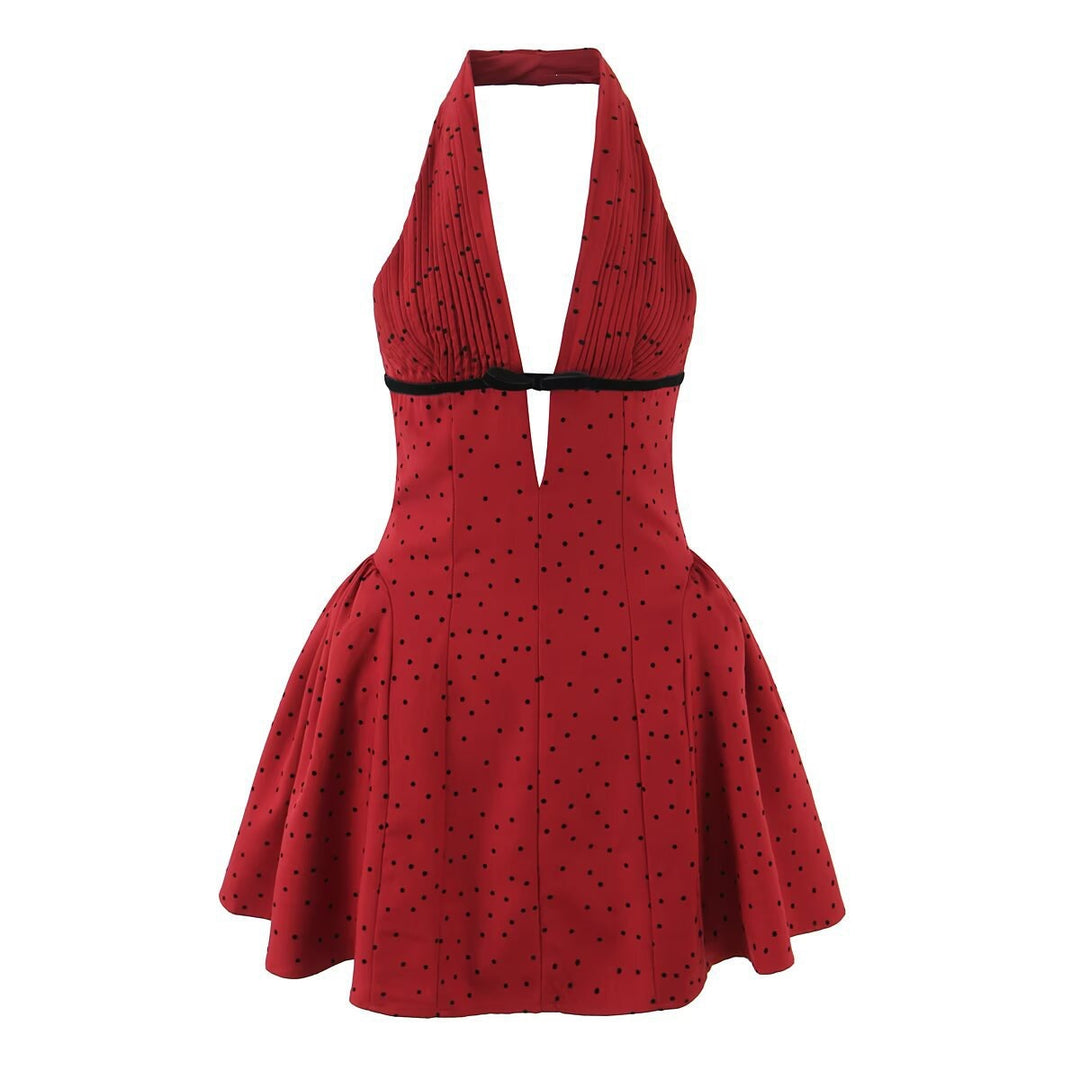 Damen Neckholder-Kleid mit schmeichelndem Schnitt und eingearbeiteten Falten Drune