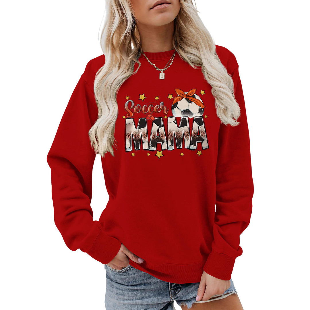 Damen Sweatshirt mit auffälligem "Soccer Mama" Aufdruck und bequemer Passform Drune