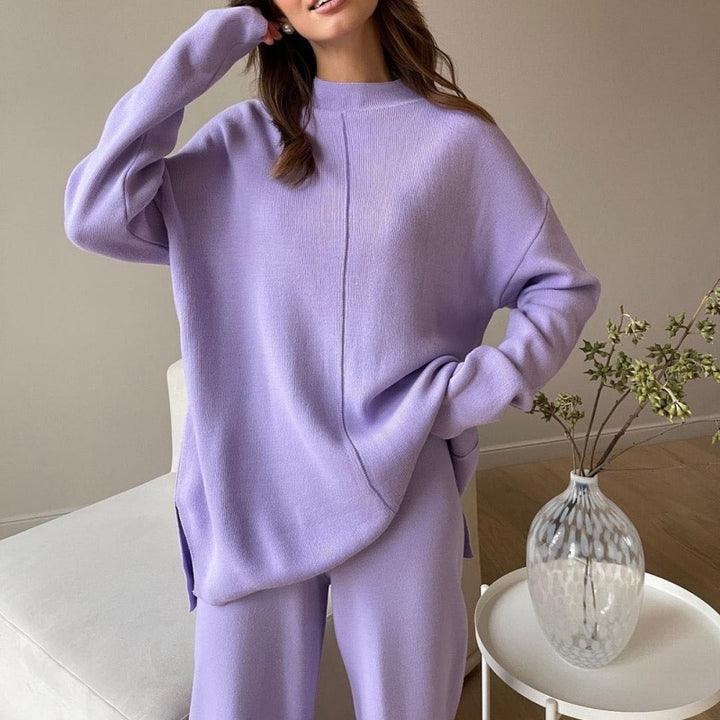 Damen Elegantes Lounge-Set aus weichem Strick Drune