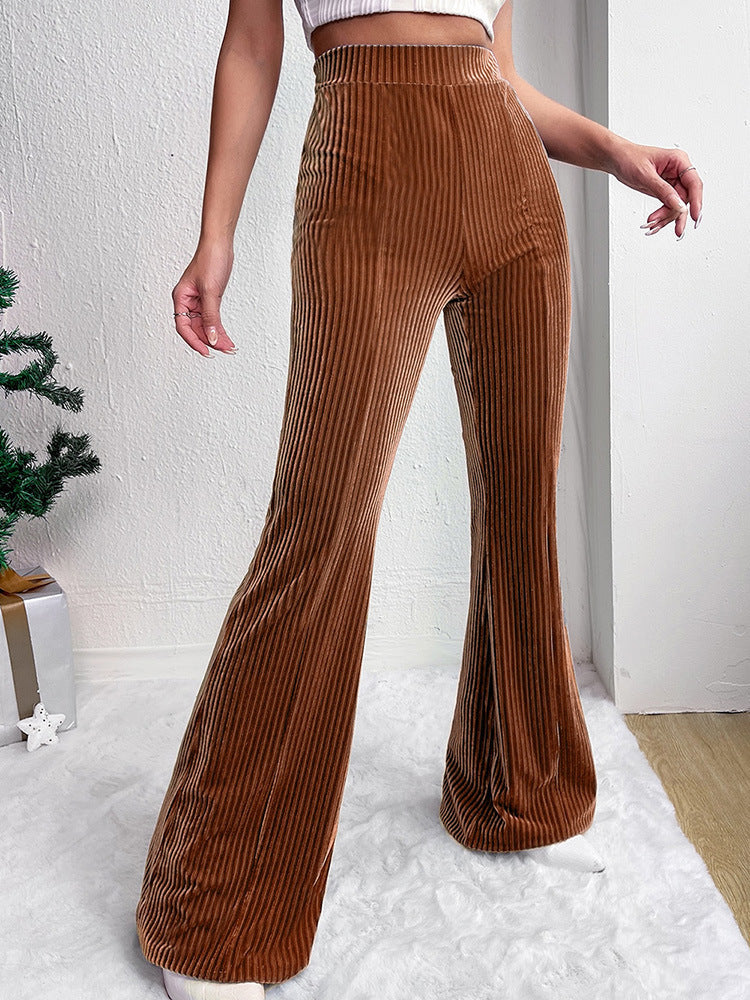 Damen Elegante Bootcut-Hose aus hochwertigem Velours Drune