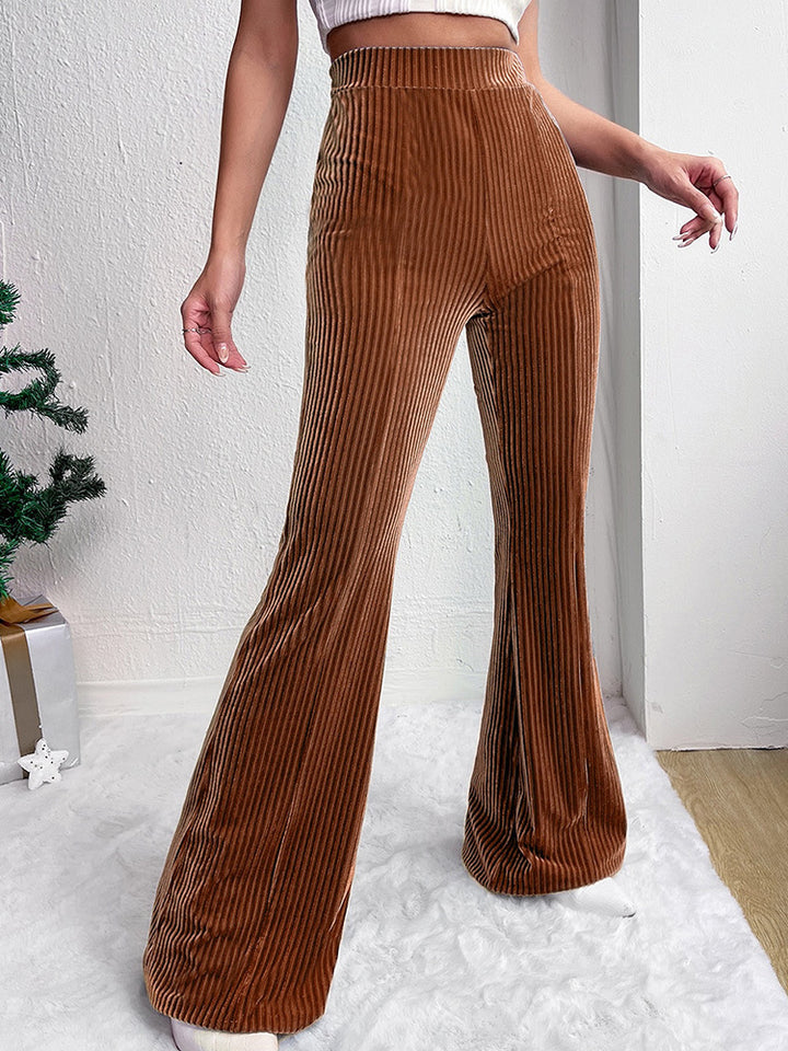 Damen Elegante Bootcut-Hose aus hochwertigem Velours Drune