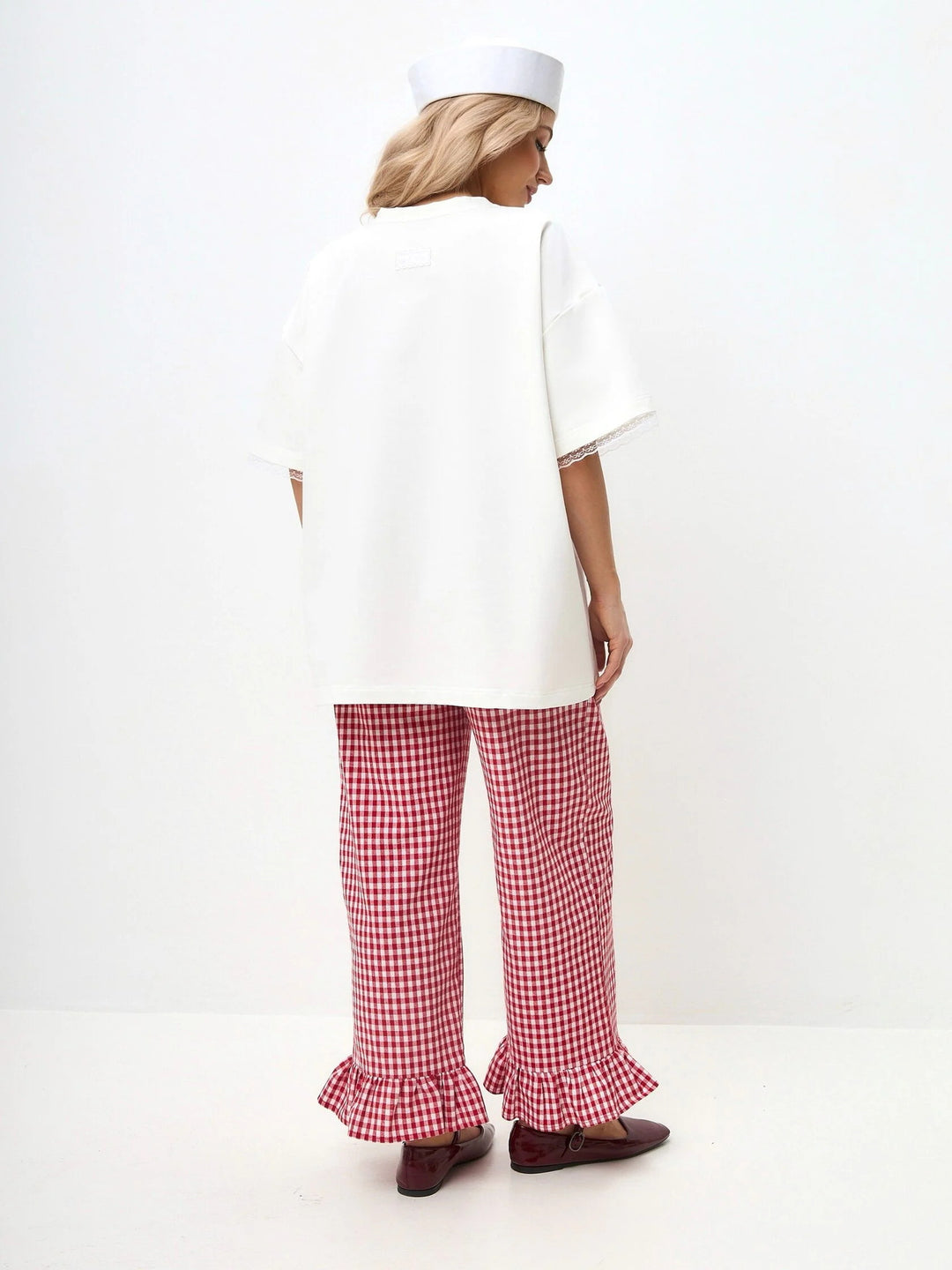 Damen Casual Oversize-Bluse mit Spitzenärmelbindung und lässigem Design Drune