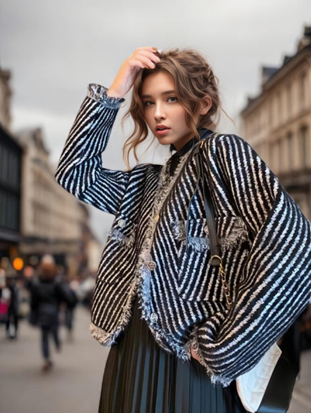 Damen Strickjacke mit dekorativen Knöpfen und weichem Textil Drune