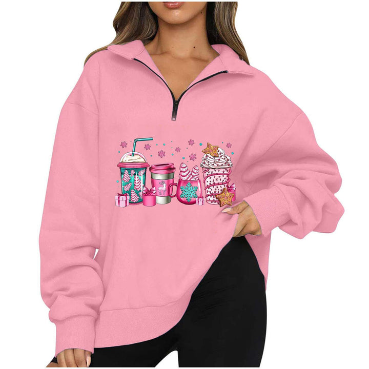 Damen Sweatshirt mit halbhohem Kragen Drune