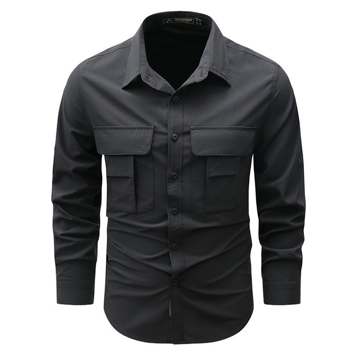 Herren nan robustes Outdoor-Utility-Hemd mit verschließbaren Brustklappen und Ripstopgewebe Drune