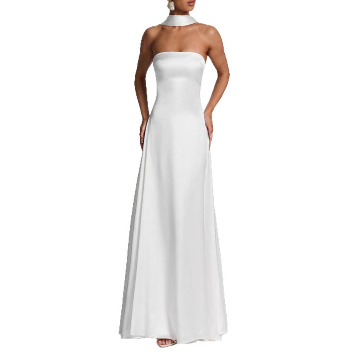 Damen Elegantes und schickes Langarm Abendkleid Drune