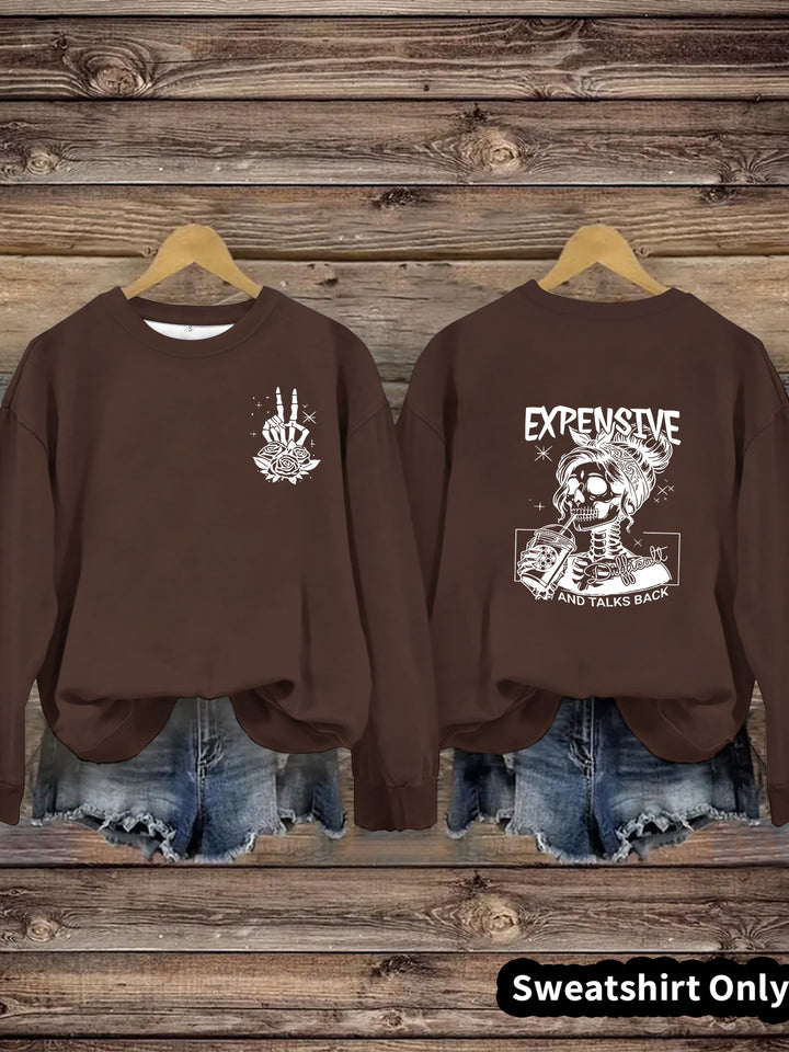 Damen Sweatshirt mit kreativem Motiv und lässigem Schnitt Drune