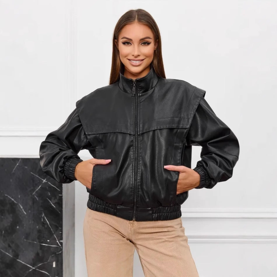 Damen modische Kunstlederjacke Drune