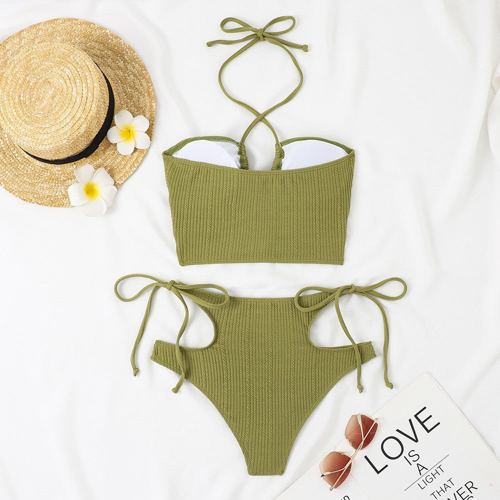 Damen Bikini-Set mit raffiniertem Rippendesign und verstellbarem Bindesystem Drune