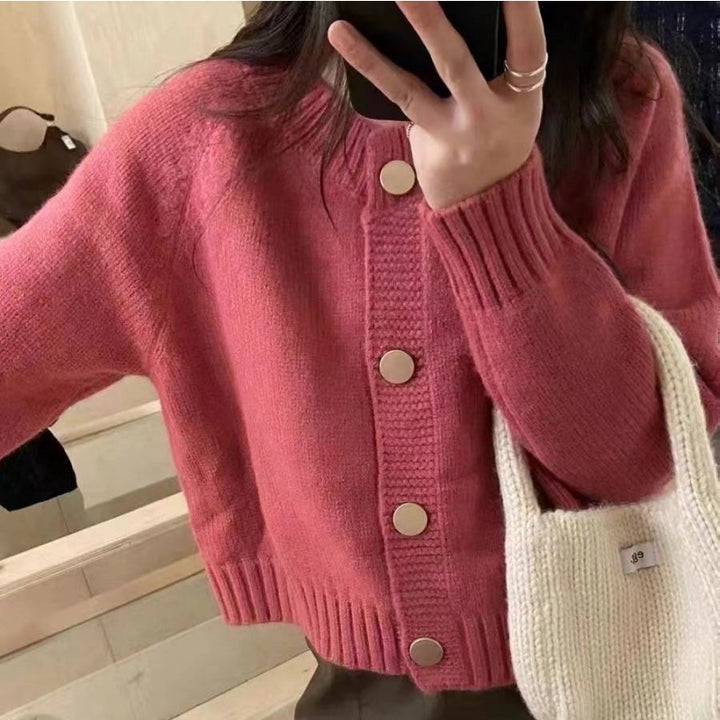 Damen Strickjacke mit dekorativen Knopfdetails und modernem Schnitt Drune