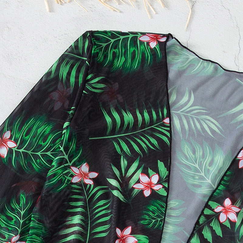 Damen Strandcover-up mit floralem Muster Drune