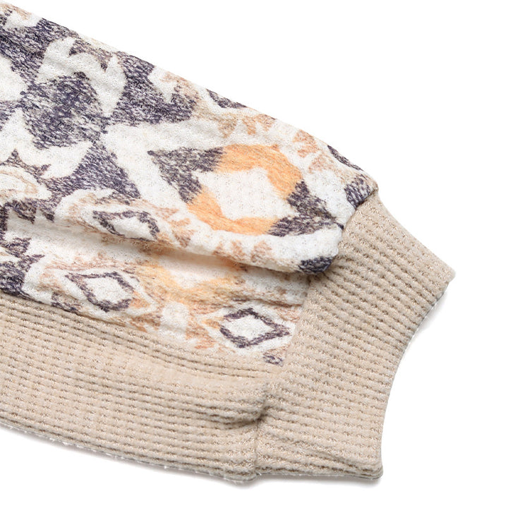 Damen Strickpullover mit modernen Raglanärmeln und floralem Muster Drune