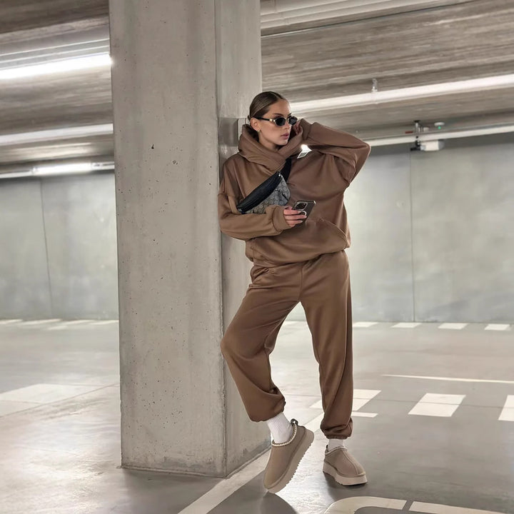 Damen Hoodies und Jogginghose Set Drune