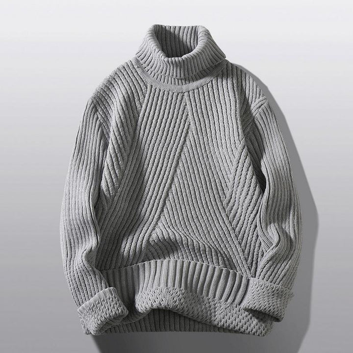 Damen Grobstrick-Rollkragenpullover mit aufwendigem Rippmuster Drune