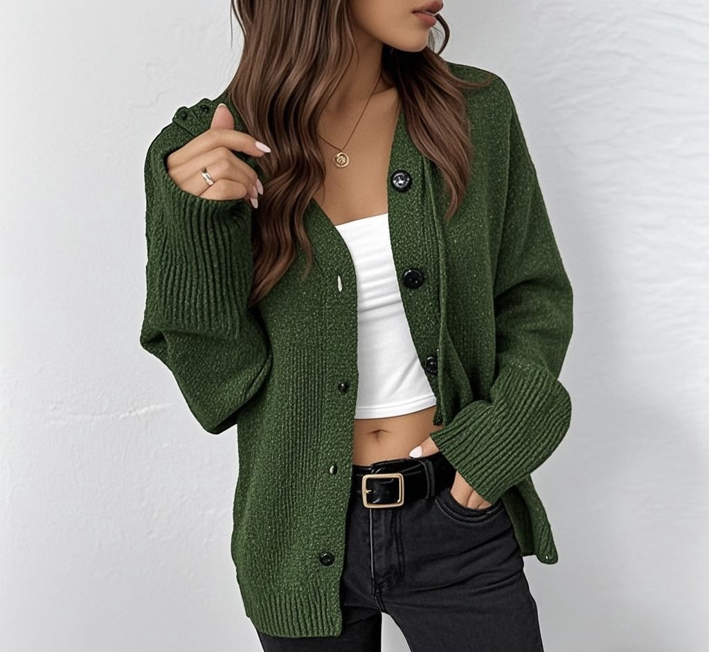 Damen Strickjacke mit attraktiven Struktur-Details und Knopfverschluss Drune