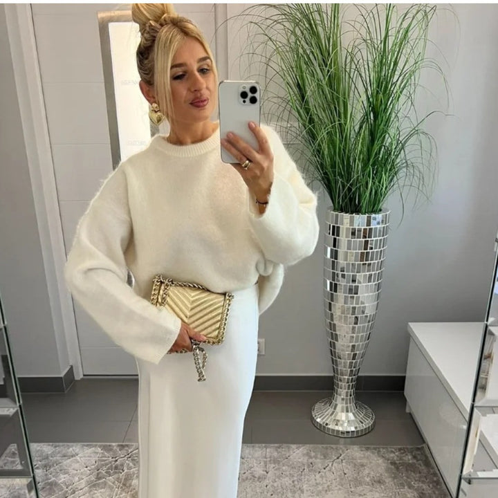 Damen lässiger, oversized Pullover aus weichem Strick Drune