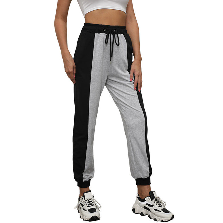 Damen Sportliche Jogginghose mit elastischem Bund und Kontraststreifen Drune