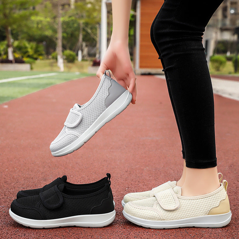 Damen Bequeme und atmungsaktive Slip-On Schuhe mit Klettverschluss Drune