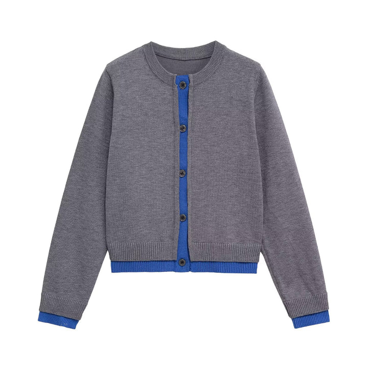 Damen Strickjacke mit komfortablem Rundhalsausschnitt und dekorativen Knopfdetails Drune