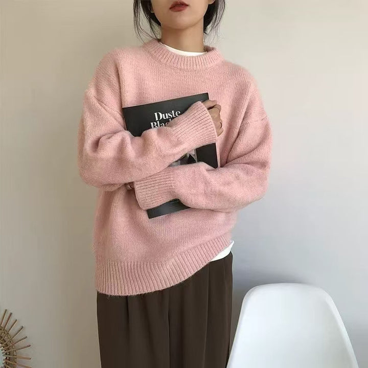 Damen lässiger Grobstrickpullover mit oversized Schnitt und weichen Ärmeln Drune