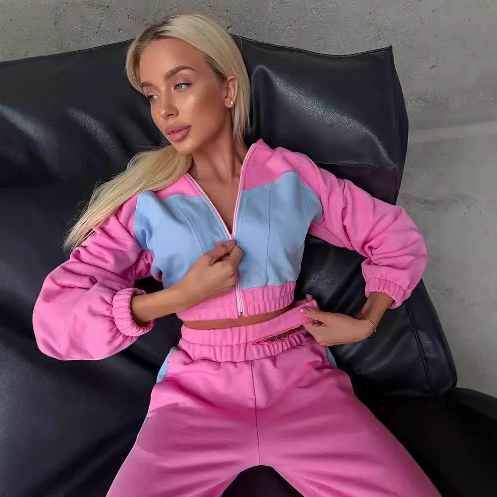 Damen Sportliches Loungewear-Set mit Kapuze und weitem Schnitt Drune