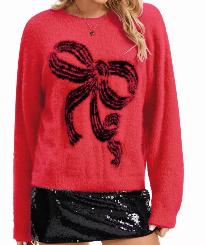 Damen Pullover mit verspieltem Schleifenmotiv und weichem Material Drune