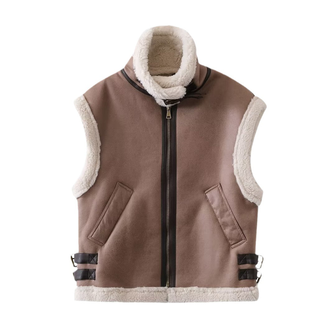 Damen modische Weste mit kuscheligem Innenfutter und eleganten Details Drune