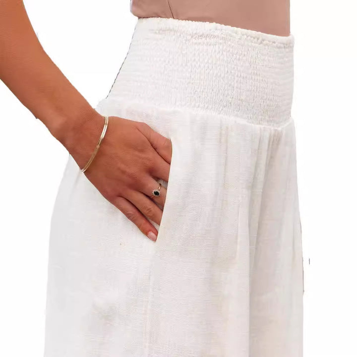Damen Leichte und weite Sommerhose mit elastischem Bund Drune