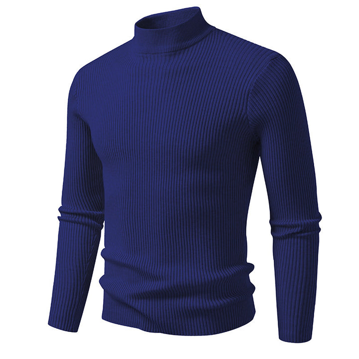 Herren eleganter Rollkragenpullover aus feinem Rippstrick Drune