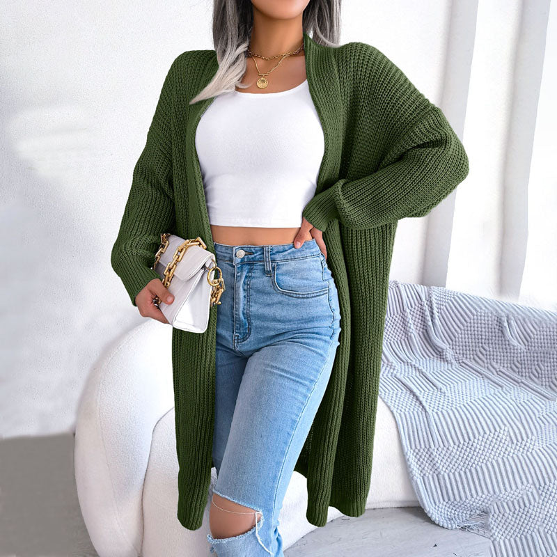 Drune | Einfarbige Strickjacke Für Elegante Outfits