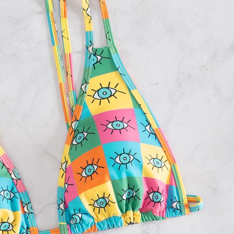Damen Triangel-Bikini mit auffälligem grafischen Design Drune