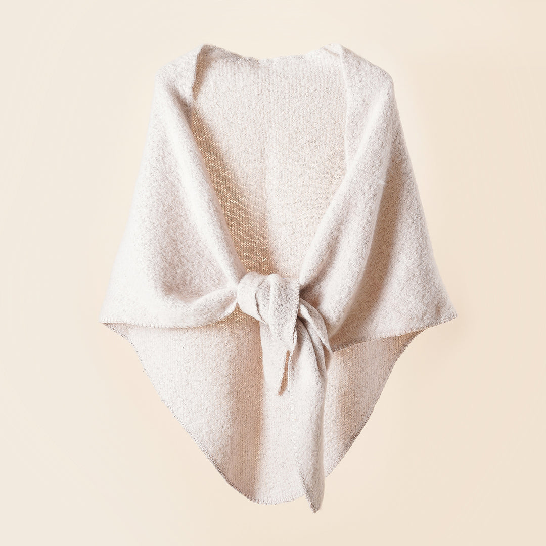 Damen Kuscheliger Wickelponcho mit modernen Fransen und elegantem Design Drune