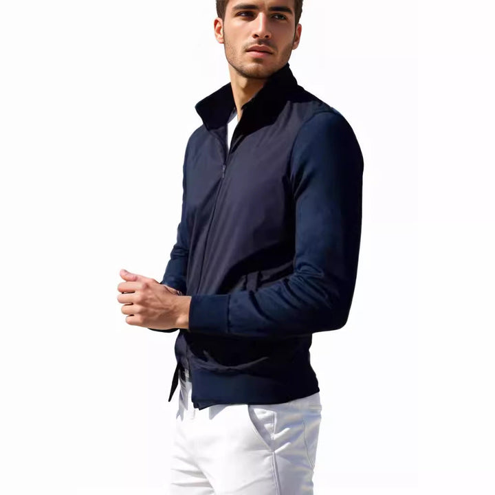 Herren stylische Freizeitjacke mit hohem Kragen und praktischen Taschen Drune