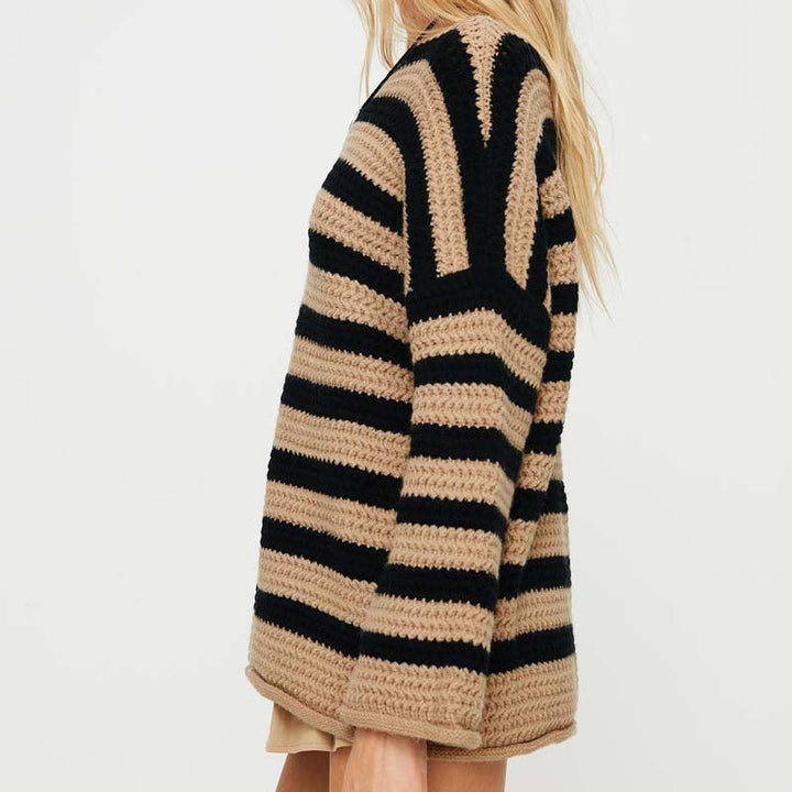 Drune | Gestreifter Strickpullover mit Modernem Stil