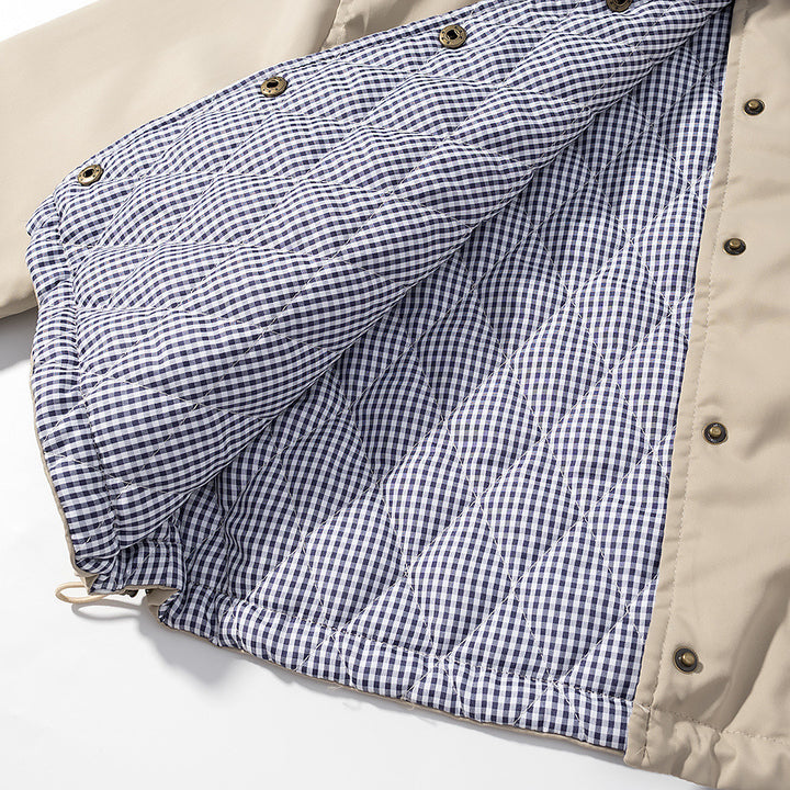 Damen modische cropped Übergangsjacke mit Kapuze und praktischen Taschen Drune