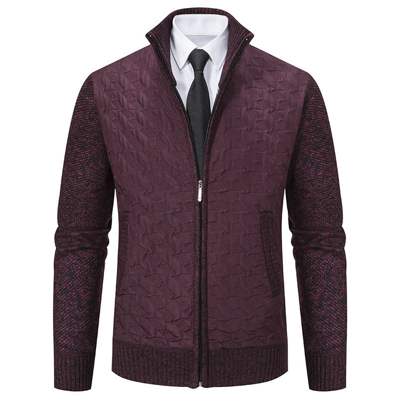 Herren stylische Strickjacke mit Steppdesign Drune