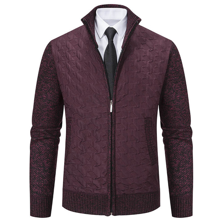 Herren stylische Strickjacke mit Steppdesign Drune
