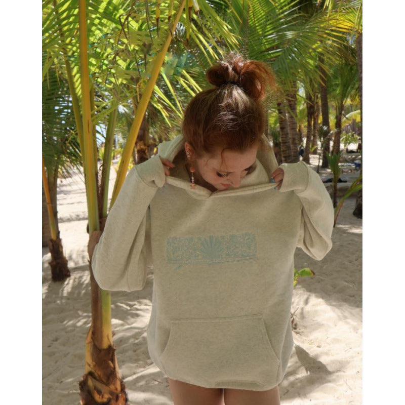 Damen Oversized Kapuzenpullover mit kreativer Grafik und bequemer Passform Drune