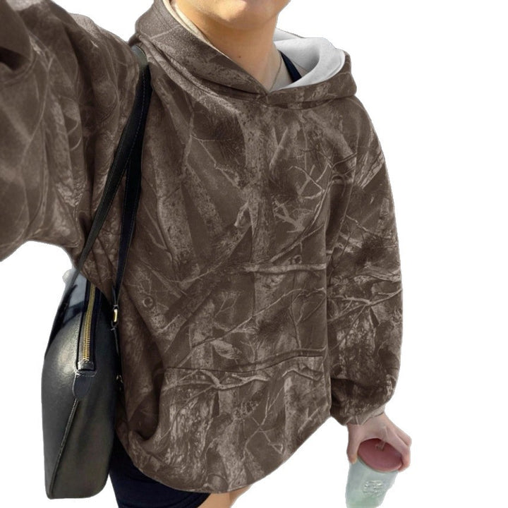 Damen lässiger Kapuzenpullover mit Camouflage-Muster Drune